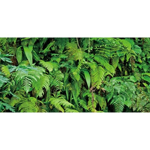 48x18 in Terrarium Backdrop Rainforest Plant Reptile Habitat Background | AWERT Lush Tropical Fern Leaves Vinyl Aquarium Terrarium Background - size: 48x18in/120x45cm