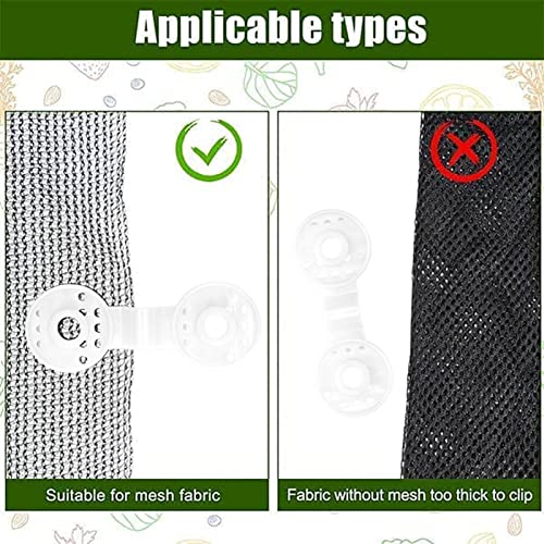 100 Piece Shade Cloth Plastic Clips Mesh Clip,Tarp Clips Shade Cloth Heavy Duty Lock Grip for Sun Shade Net, Anti Bird Netting, Garden Netting, Shade Fabric Accessories - color: White