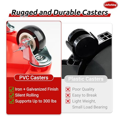 Bucket Dolly 5 Gallon with Wheels,360°Rolling Car Wash Buckets Dolly for 2.5 to 5 Gallon Buckets with Bucket Insert,Cleaning Brush,Supports Up to 300 lbs - size: C