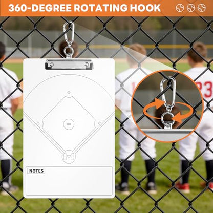 AOLEBA Baseball Lineup Board for Dugout,Dry Erase Magnetic Metal Baseball Clipboard for Coaches - style: Vertical - White