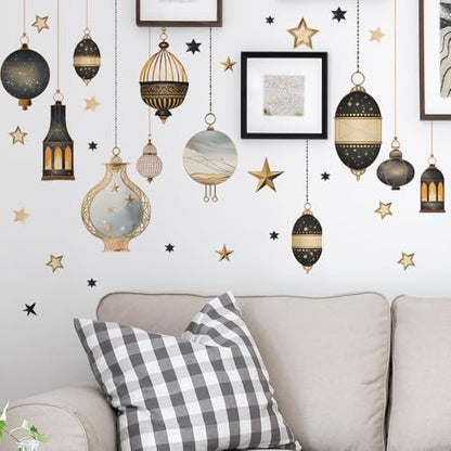 Ramadan Wall Decals – Eid Mubarak & Islamic Decorations for Home, Living Room, Office, Mosque, Ramadan and Eid Art, Muslim Home Decor, Islamic Festival Stickers for Ramadan Celebration