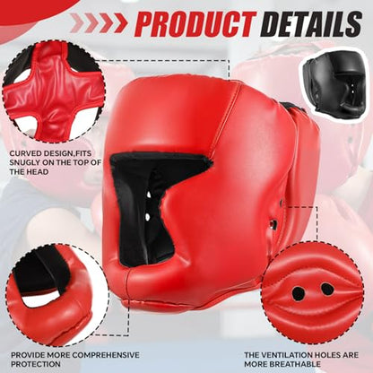 8 Pcs Kids Boxing Training Set - 2 Adjustable Headgear Helmets & 6 EVA Mouthguards for MMA, Muay Thai, Kickboxing - Beginner Sparring Gear