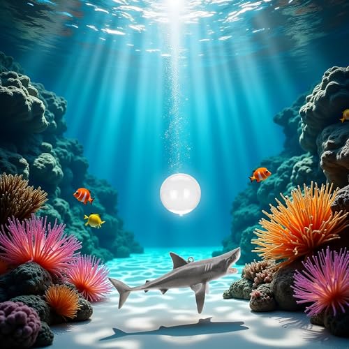 Floating Shark Ornament - Adjustable Aquarium Shark Animal Decor, Shark Pool Décor | Aquarium Floating Shark Ornaments Thematic Ornaments Suitable for Aquarium All Kinds of Fish Tank and Home