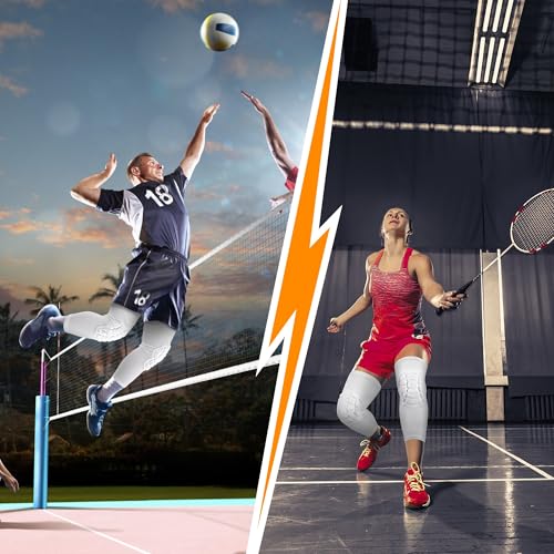 Basketball knee pads, compression leg covers for teenagers and adults, wrestling knee pads, football volleyball, pickleball, weightlifting knee pads (1 white long knee pad, X-Small) - color: White-1, size: X-Small