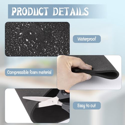 3 Packs 21.7 x 13.8 Inch Aquarium Fish Tank Leveling Mat, 5mm Thick Fish Tank Mat for Shock Absorbing Compressible Nonslip Neoprene Mat Aquarium Bottom Pad, Easy to Cut, Stability