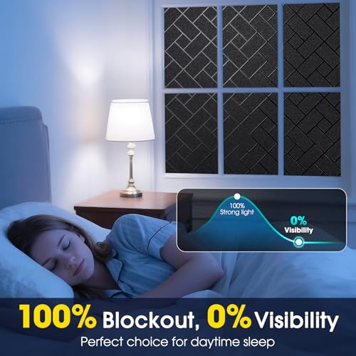 Coavas Blackout Window Privacy Film 100% Light Blocking 23.6"x78.7" | Static Cling Removable Frosted Privacy Cover, Heat Control Room Darkening Shade for Daytime Sleep, Bedroom, Nursery - color: Blackout, size: 23.6 x 78.7 Inch