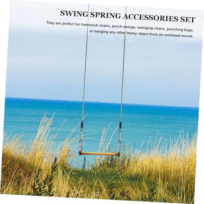 1Set Heavy Duty Porch Swing Spring Set Durable Metal Kit with Rotation Adapter Ring for Comfortable Hanging Chairs Hammocks Punching Bags for Use