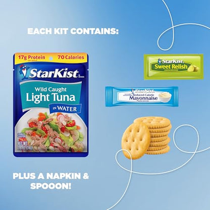 StarKist Lunch-To-Go Mix Your Own Tuna Salad, Chunk Light Tuna Pouch, 4.5 Ounce Kit, 12 Pack | 19g Protein Per Serving, Ready to Eat, No Draining, 260 Calories Per Serving, Perfect for Meals and Snacks - size: 4.5 Ounce (Pack of 12)