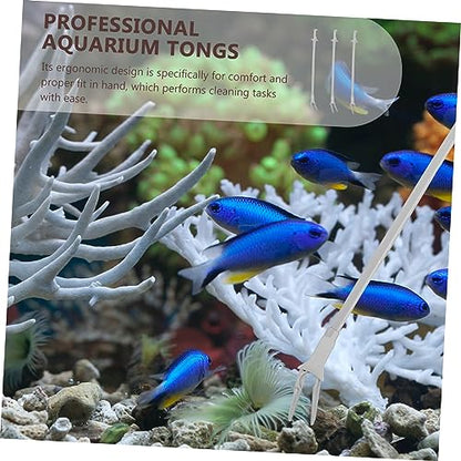 Aquarium Tweezers Extra Long Water Plants Tweezer Set Fish Tank 50cm Gray and Black Pair