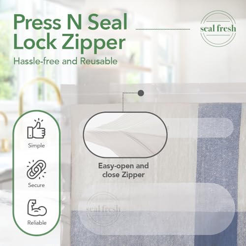 Seal Fresh 3 Gallon Large Plastic Storage Bags – 16" x 18" (30 Count) – Reusable XXL Extra Large Clear Jumbo Zip Bags with Sealable Zipper Top For Clothes, Travel, Moving - size: 3 Gallon - 30 Pack