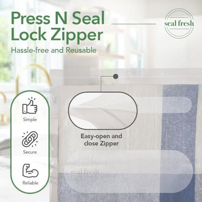 Seal Fresh 3 Gallon Large Plastic Storage Bags – 16" x 18" (30 Count) – Reusable XXL Extra Large Clear Jumbo Zip Bags with Sealable Zipper Top For Clothes, Travel, Moving - size: 3 Gallon - 30 Pack