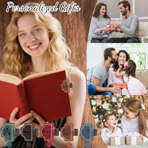 Personlized Magnetic Leather Bookmarks with Pen Holder, Customized Book Marks Clip 26 Letters Bookmark for Reading Women, Men, Cute Initials Book Markers for Book Lovers (Style1) : Office Products