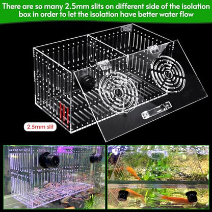Magnet Acclimation Box for Saltwater Fish Quarantine Aquarium Isolation Box for Aquarium Fish Anemone Reef Coral - size: 11.8Inch*5.9 Inch*5.9 Inch