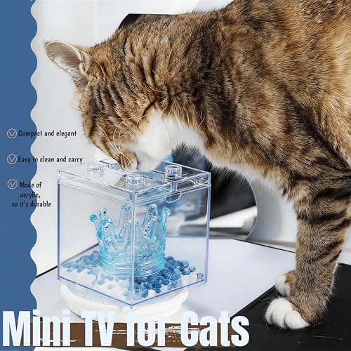 Mini Sea Monkey Tank, Small Betta Fish Aquarium Kit for Temporary Use, 0.2 Gallon Stackable Tiny Cube Tank with Gravels & Aquarium Decor for Raising Brine Shrimp, Seaweed Balls