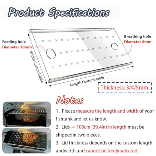 Aquarium Cover, Anti-Jumping Fish Tank Lid, Planted Tank Aquarium Lid | 3/4/5mm Thick, for Homes/Restaurants/Hotels/Aquariums/Pet Shops/Laboratories, Customizable(10x10in) - size: 10x10in
