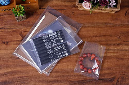 Geoyee 200ct 3.5x5 Inches Flat Open End Clear Poly Bags 1.6 Mil, Small Plastic Bags Perfect for Small Business, Storage, Packaging Products, Food (3.5x5-200pcs) - size: 3.5x5 inches