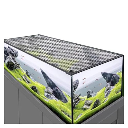 Square Fish Tank Anti-Jumping Net Cover Mesh, Magnetic Aquarium Lid, Custom DIY Aquarium Fish Screen Hood, Black Frame White Mesh, Top/Side Mount(L25xW25cm/9.8x9.8in) - size: L25xW25cm/9.8x9.8in