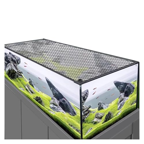 Square Fish Tank Anti-Jumping Net Cover Mesh, Magnetic Aquarium Lid, Custom DIY Aquarium Fish Screen Hood, Black Frame White Mesh, Top/Side Mount(L30xW20cm/11.8x7.9in) - size: L30xW20cm/11.8x7.9in