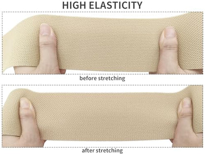 Khaki Wide Knit Elastic Band for Sewing 3 inch 5yards Double-Side Twill Woven Elastic Heavy Stretch Elastic Spool Band for Sewing Pants Waist-Wigs-Skirts-Craft-DIY Projects - color: Khaki #27