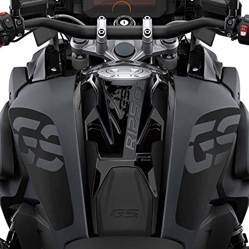 labelbike 3D Sticker Motorcycle Tank Pad Compatible with BMW | R 1250 GS Triple Black 2021-2023, Resin Protection, Scratch Resistant, Decoration, Grey Black - size: Tank pad - STANDARD R 1250 GS