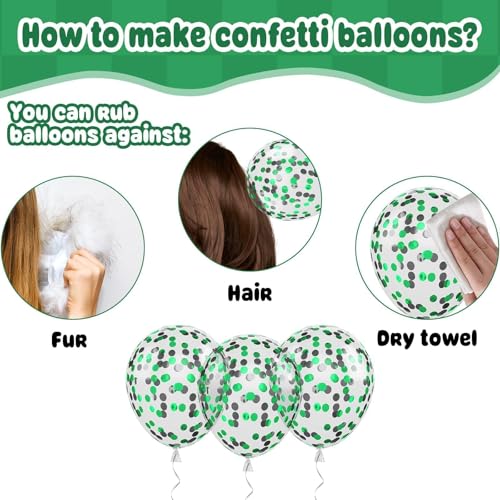 Paready Green Black Balloons, 60 Pcs Party Balloons for Graduation Sports - color: Green Silver