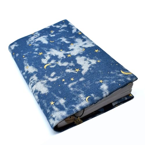 BLBMH 5x8 Fabric Book Covers for Paperbacks Quran Notebook - Denim - color: Denim, size: 8in