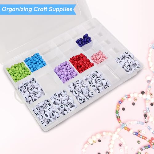 Guyuyii 4 Pack 36-Grid Plastic Clear Organizer Box with Adjustable Dividers | for Fishing Tackle, Craft, Jewelry Making, Diamond Painting, Beads, Earrings, Nail Art Supplies, Seeds, Small Hardware - size: 4 Pack 36 Compartments