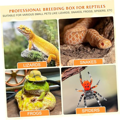 Reptile Terrarium Box Plastic Feeding Container for Bearded Dragons Turtles Geckos and Other Pets Reptile Tank for Pet Supply and Habitat Care