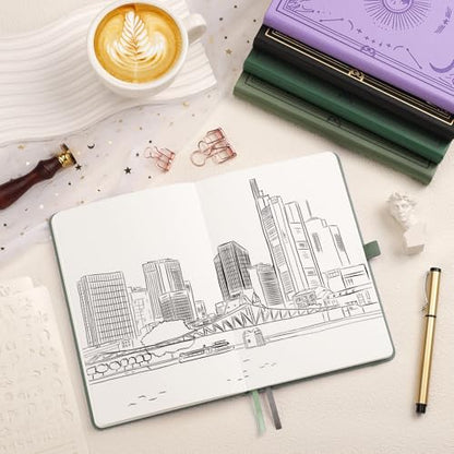 Blank Journal for Women Men, 192 Pages A5 Notebook Journal, Hardcover Notebook with 100Gsm Thick Pages, Leather Note Book for Writing, Travel, Business, Office, Prayer 5.7 x 8.3, Light Green - color: Light Green, style: Plain