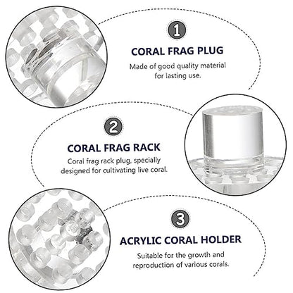 Happyyami 10pcs Coral Button Bracket Fish Tank Stand Coral Plugs Coral Bracket Baseboard Trim Coral Rack Magnetic Fish Tank Coral Rack Fish Tank Accessories Rounde Equipment Aquarium Acrylic
