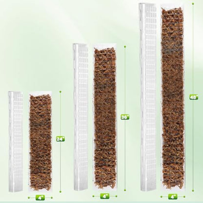 EOX 6 Pack 24" x2 + 36" x2 + 48" x2 Plastic Moss Pole for Monstera, Large D Shaped Poles for Climbing Plants Work with Sphagnum Moss, 210 Inch Total - size: 6 PACK-24+36+48Inch