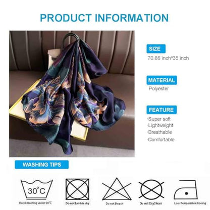 Xyueanlo Scarfs for Women Lightweight Scarves Fashion Print Floral Pattern Head Scarf Wraps Shawls - color: Flower Purple