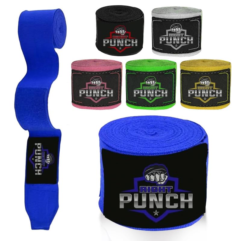 ProShield Boxing Wraps| 180-Inch Bandages| Boxing Hand Wraps Protection for Muay Thai MMA and Kickboxing - color: Blue, size: 196"