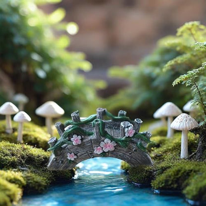 MUAMAX Fairy Garden Bridge Mini Bridge for Fairy Garden Flower Bridge Resin Arched Artificial Little Bridge Micro Landscape Bridge for Dollhouse Ornaments Fairy Garden Accessories