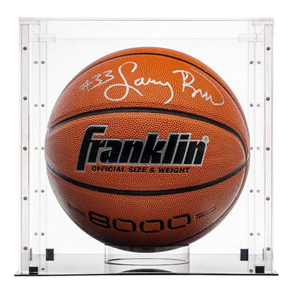 Franklin Sports Display Case – Memorabilia – UV Protected – Sport Collectibles - Baseball - Batting Gloves - Basketball - Soccer Ball - Football - style: Basketball/Soccer Ball