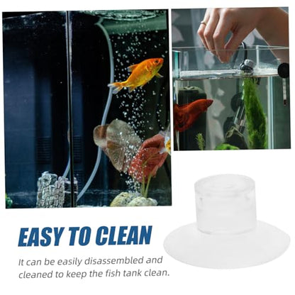 VICASKY 50pcs Aquarium Feeder Transparent Fish Tank Cups for Easy Installation of Feeding Bowls and Dishes for Shrimp and Aquatic Plants - size: 3.00X3.00X1.50CM