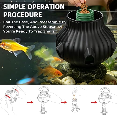 Reusable Aquarium Snail Trap, Safe Snail Catcher Tool, Harmless to Fish, Shrimp and Other Aquatic Creatures in Fish Tank