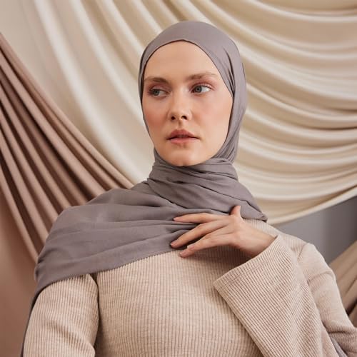 Modest Summer Woven Hijab | Premium Lightweight, Soft Touch Hijab for Women - color: Silver