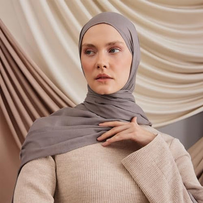 Modest Summer Woven Hijab | Premium Lightweight, Soft Touch Hijab for Women - color: Silver