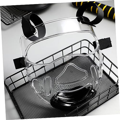 Angoily Taekwondo Mask, Clear Kickboxing Sparring Headgear, Breathable Martial Arts Face Protection - color: 3pcs