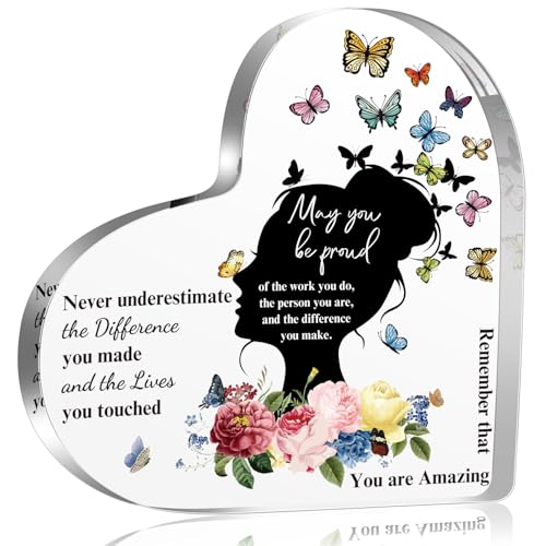 Inspirational Gifts for Women Friends, Thank You Appreciation Gifts for Coworker Nurse Teacher Female Counselor Boss Lady, Birthday Farewell Gifts, Butterfly Inspiration Gifts Decorative Signs Plaques - color: Blue5