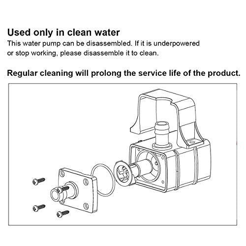 2-Pack DC12V Mini Submersible Water Pump, Max 63 GPH for Aquarium, Pond, Fountains