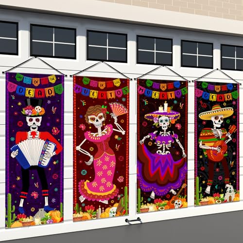 Panelee 4 Pcs 4th of July Decorations Patriotic American Flag Eagle Porch Banner Independence Day Hanging Banner Porch Signs for Independence Memorial Veterans Day Wall Indoor Outdoor Decor(Mexican) - style: Mexican