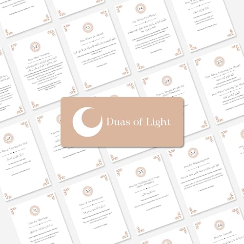 iwa concept 100 Daily Dua Cards with Wooden Stand - Islamic Prayer & Supplication Reminders - Morning & Evening Adhkar Cards - Muslim Mindfulness Decor - Ramadan & Eid Mubarak Gift Set - style: 100 Daily Duas