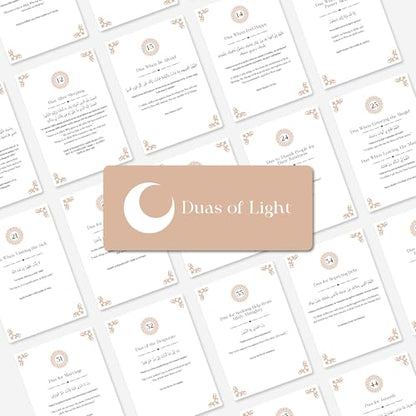 iwa concept 100 Daily Dua Cards with Wooden Stand - Islamic Prayer & Supplication Reminders - Morning & Evening Adhkar Cards - Muslim Mindfulness Decor - Ramadan & Eid Mubarak Gift Set - style: 100 Daily Duas