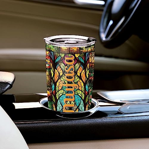 WAZONE Personalized With Name Tiger Tumbler 20oz 30oz Wildlife Colorful Print Style Cute Stuff Stainless Steel Insulated Cup Animal Themed Gifts For Men Women Tigers Lover Coffee Travel Mug - color: Tiger