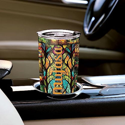 WAZONE Personalized With Name Tiger Tumbler 20oz 30oz Wildlife Colorful Print Style Cute Stuff Stainless Steel Insulated Cup Animal Themed Gifts For Men Women Tigers Lover Coffee Travel Mug - color: Tiger