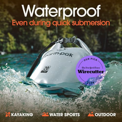 Earth Pak Waterproof Dry Bag - Roll Top Waterproof Backpack Sack Keeps Gear Dry for Kayak with Waterproof Phone Case - color: Clear, size: 10L