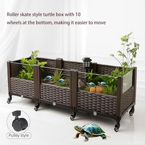 Turtle Tank, Reptile breeding Tank, Large Enclosure for Land Turtles, Large Enclosure for sea Turtles, Habitat for sea Turtles, Optional Increase in Quantity, add 10 Wheels, Turtle Supplies