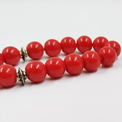 ALBASHAN Tasbih Red stone 33 45 66 99 prayer beads misbaha Women jewelry muslim bracelet arabic islamic accessoires - size: 12mmx66beads